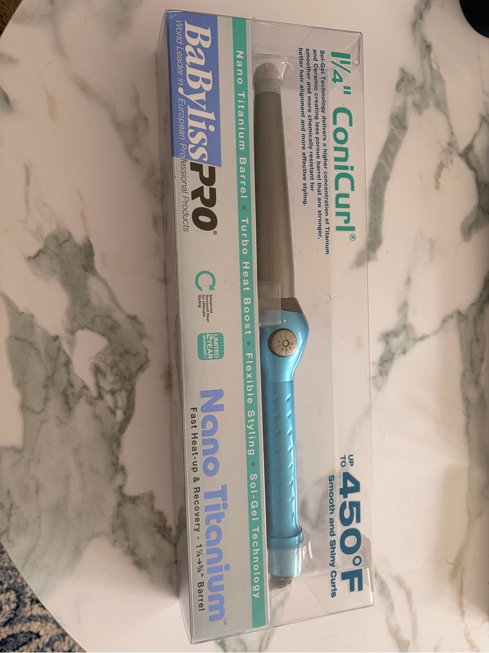 BaByliss Tapered Curling Iron in Teal and Silver